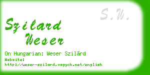 szilard weser business card